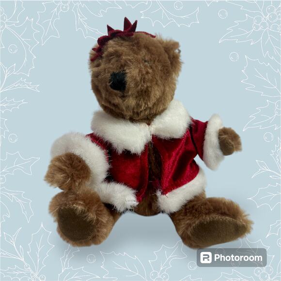 Dan Dee Collectors Choice VTG Christmas Holiday Teddy Bear Plush Ornament - Picture 1 of 7